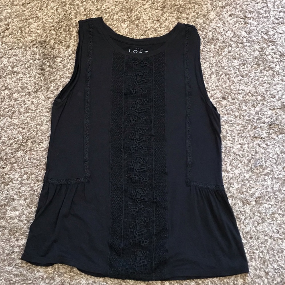 Loft Black Lacey Tank Size XS